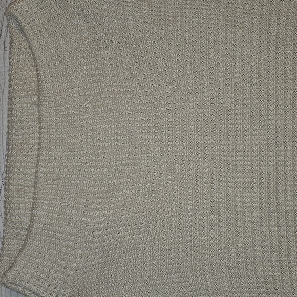 Eileen Fisher Organic Cotton Blend Funnel Neck 3/4 Sleeves Knit Top Cream Size L - Picture 3 of 7